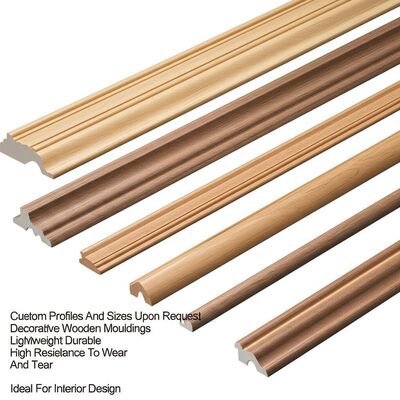 Custom Profiles And Sizes Lightweight Decorative Wooden Mouldings With High Resistance To Wear And Tear